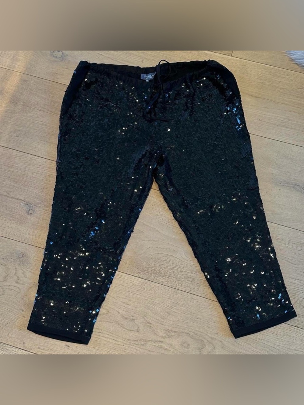 Black Sequin Jogger Pants